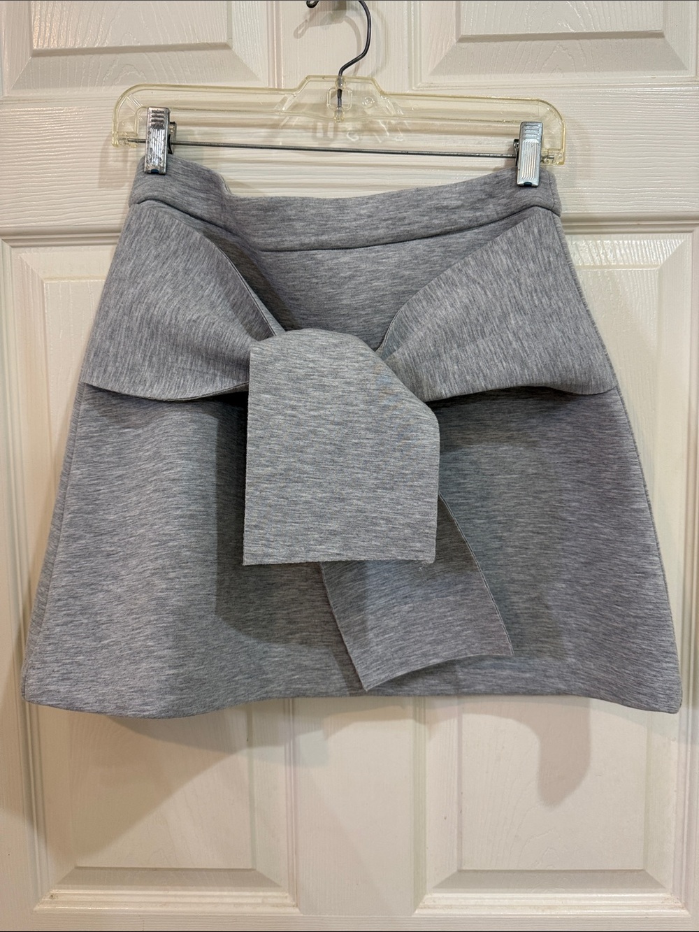 English Factory Light Grey A-Line Skirt with Bow Front